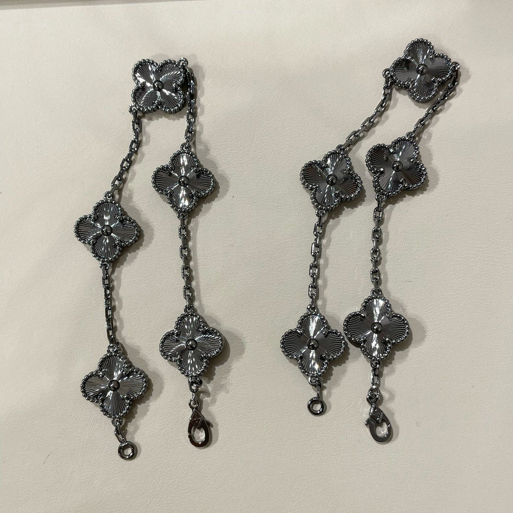 [Dream]New CLOVER 5 MOTIF BLACK BRACELET