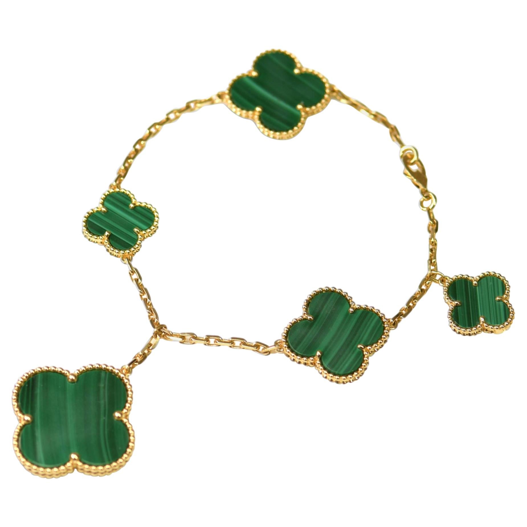 ¡®Dream¡¯MAGIC CLOVER MALACHIT GOLD ARMBAND 5 MOTIVE