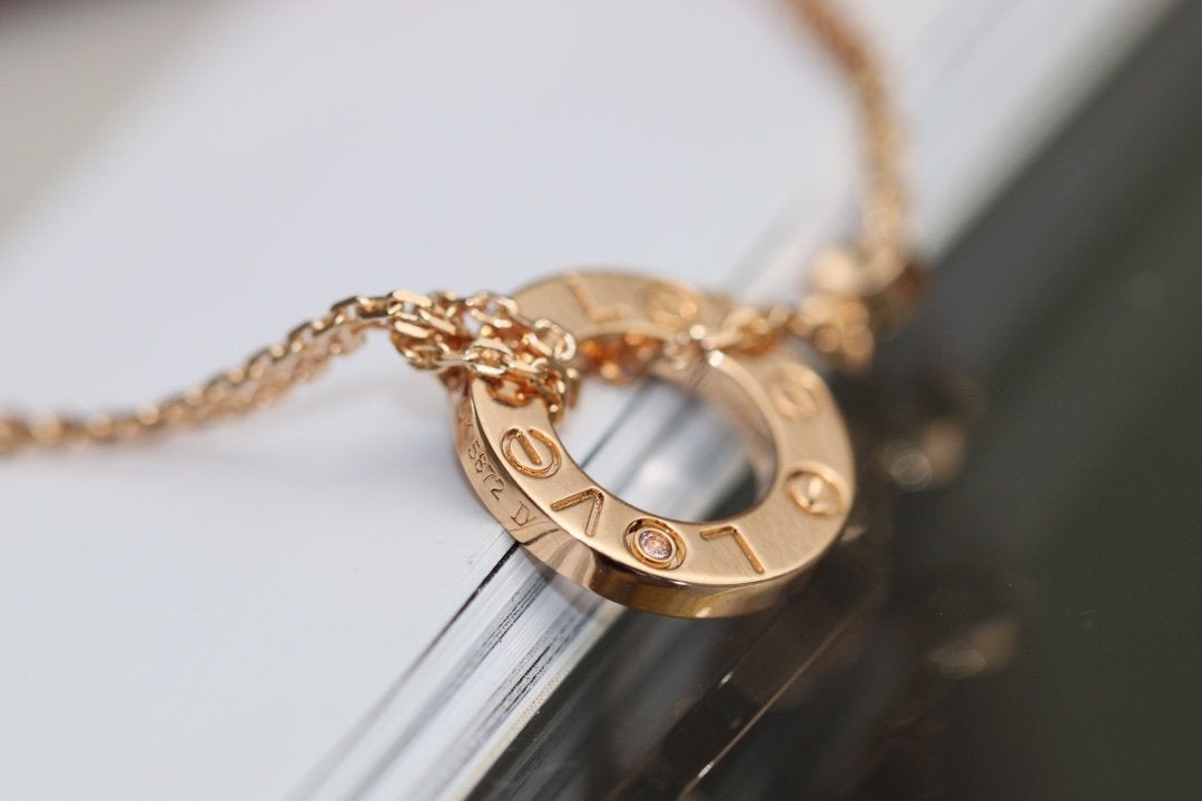 ¡®Dream¡¯LOVE NECKLACE ADJUSTABLE ROSE GOLD 2 DIAMOND