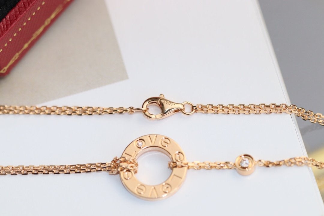 ¡®Dream¡¯LOVE NECKLACE ADJUSTABLE ROSE GOLD 2 DIAMOND