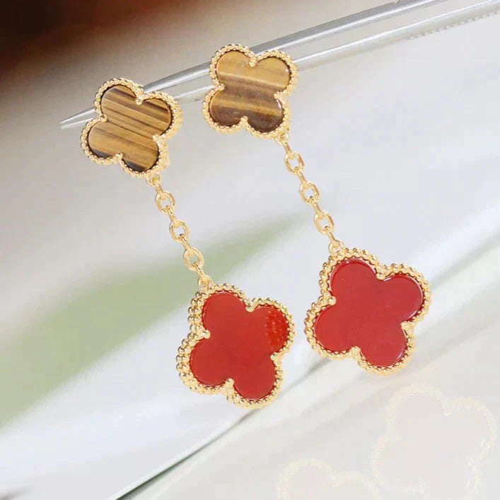 ¡®Dream¡¯CLOVER  2 MOTIV  TIGERAUGE CARNELIAN OHRRINGE