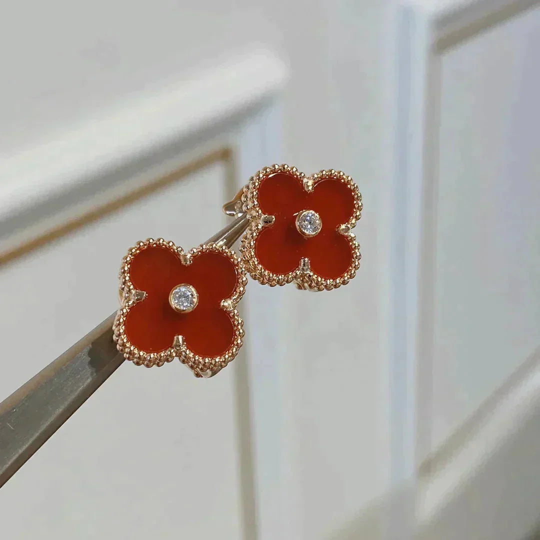 ¡®Dream¡¯CLOVER MEDIUM 1 MOTIFS CARNELIAN DIAMANT Ohrringe