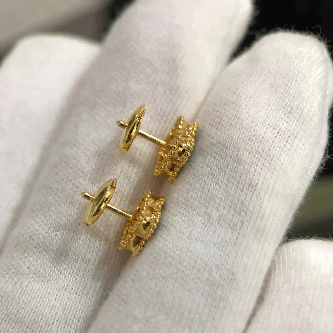 「ドリーム」クローバー ミニ 9.5MM マラカイト イヤリング