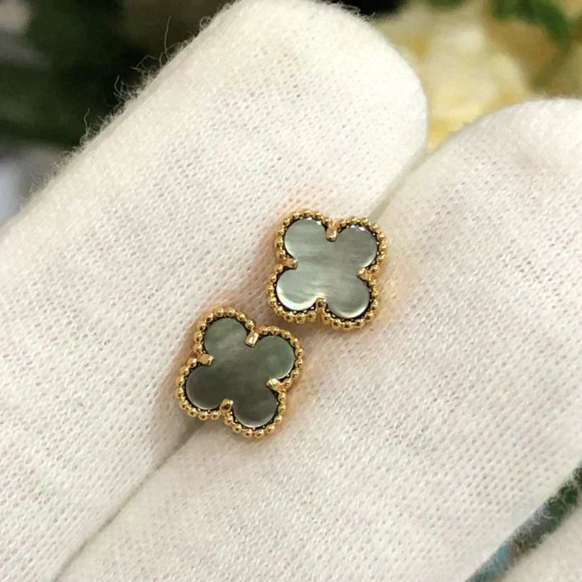 „Dream“ CLOVER MINI 9,5MM GRAUE PERLMUTT-OHRRINGE