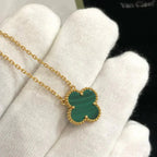 夢CLOVER 15MM マラカイト シングル フラワー ネックレス
