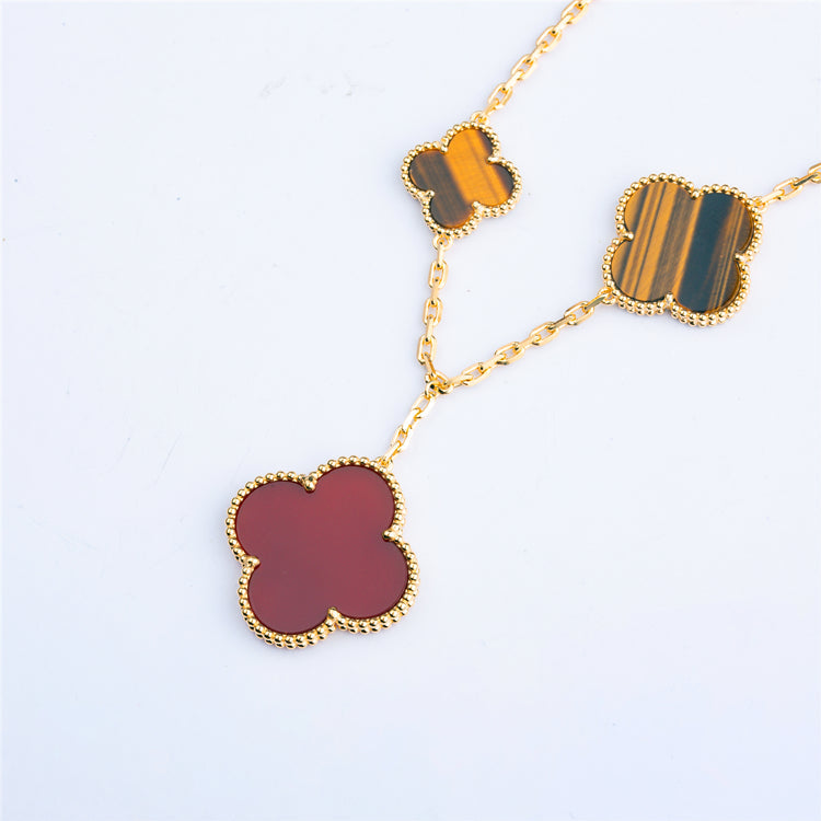„Dream“CLOVER-ARMBAND, 5 MOTIVE, KARNEOL, TIGERAUGE