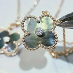 ®Dream´クローバー 15mm ダイヤモンド＆マザーオブパール ネックレス