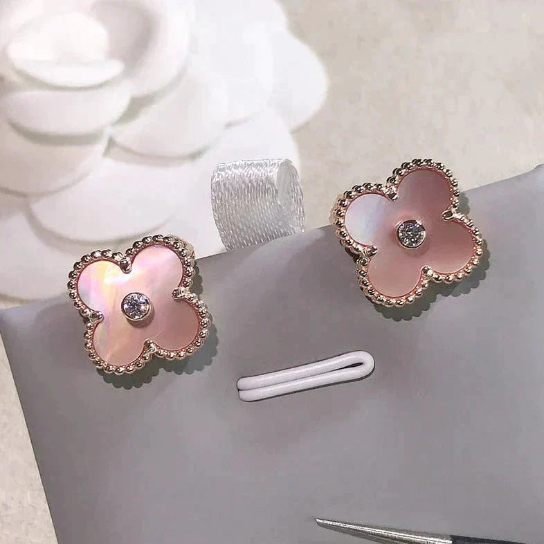 ¡®Dream¡¯CLOVER MITTELGROSSE 1 MOTIV OHRRINGE ROSA PERLMUTT DIAMANT