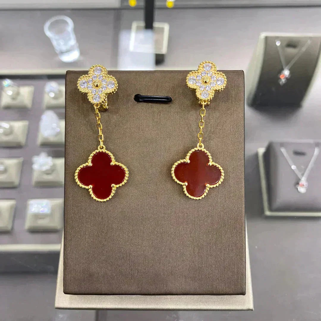 ¡®Dream¡¯CLOVER  2 MOTIFS  DIAMOND  EARRINGS (MULTIPLE CHOICESç´