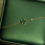 ¡®Dream¡¯SUN MALACHITE 1 DIAMOND PINK GOLD BRACELET