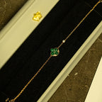 ¡®Dream¡¯SUN MALACHITE 1 DIAMOND PINK GOLD BRACELET