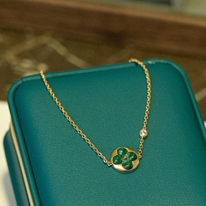 ¡®Dream¡¯SUN MALACHITE 1 DIAMOND PINK GOLD BRACELET