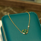 ¡®Dream¡¯SUN MALACHITE 1 DIAMOND PINK GOLD BRACELET