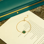 ¡®Dream¡¯SUN MALACHITE 1 DIAMOND PINK GOLD BRACELET