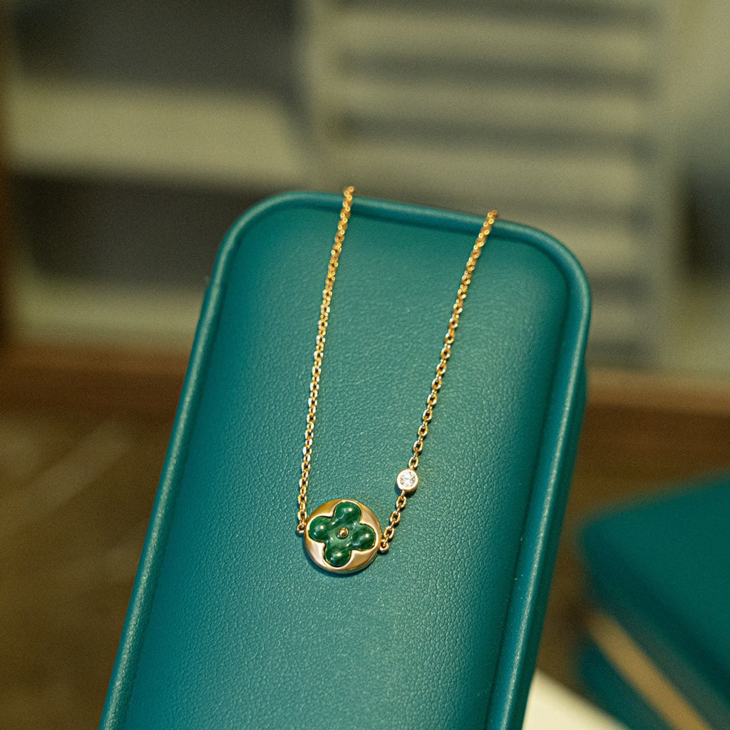 ¡®Dream¡¯SUN MALACHITE 1 DIAMOND PINK GOLD BRACELET