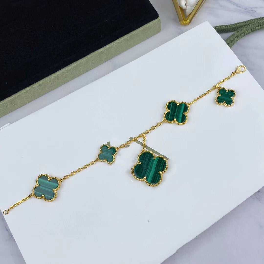 ¡®Dream¡¯MAGIC CLOVER MALACHIT GOLD ARMBAND 5 MOTIVE