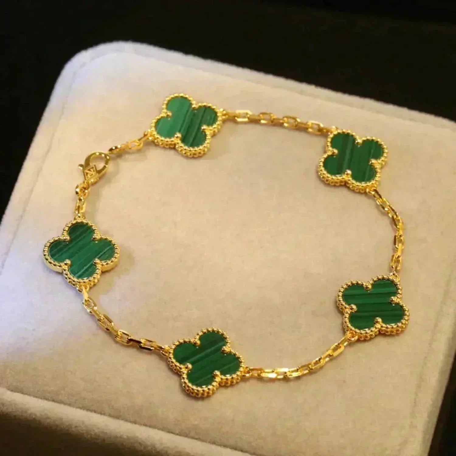 [Dream]New CLOVER 5 MOTIF MALACHITE ブレスレット コレクション