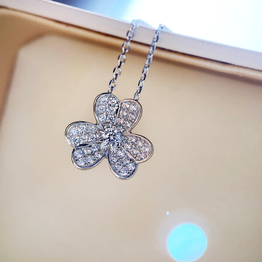 ¡®Dream¡¯CLOVER DIAMOND NECKLACE SILVER