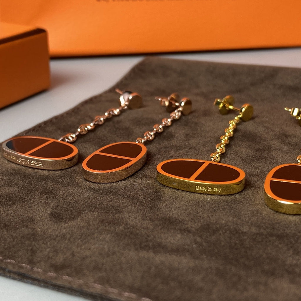 ¡®Dream¡¯CHAINE VERSO BLACK CERAMIC EARRINGS