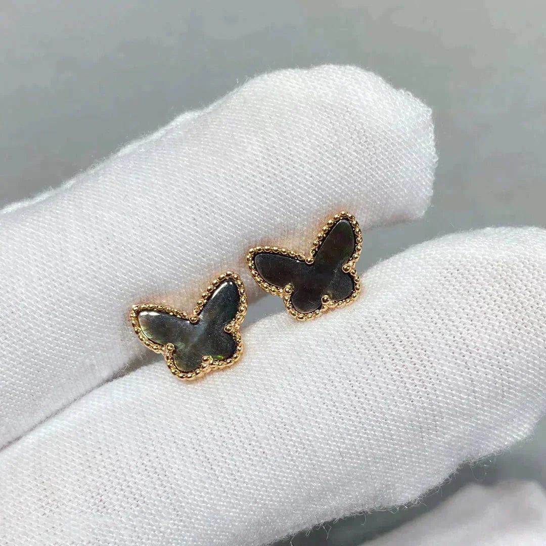 Ohrringe „Dream“-Schmetterling aus dunklem Perlmutt
