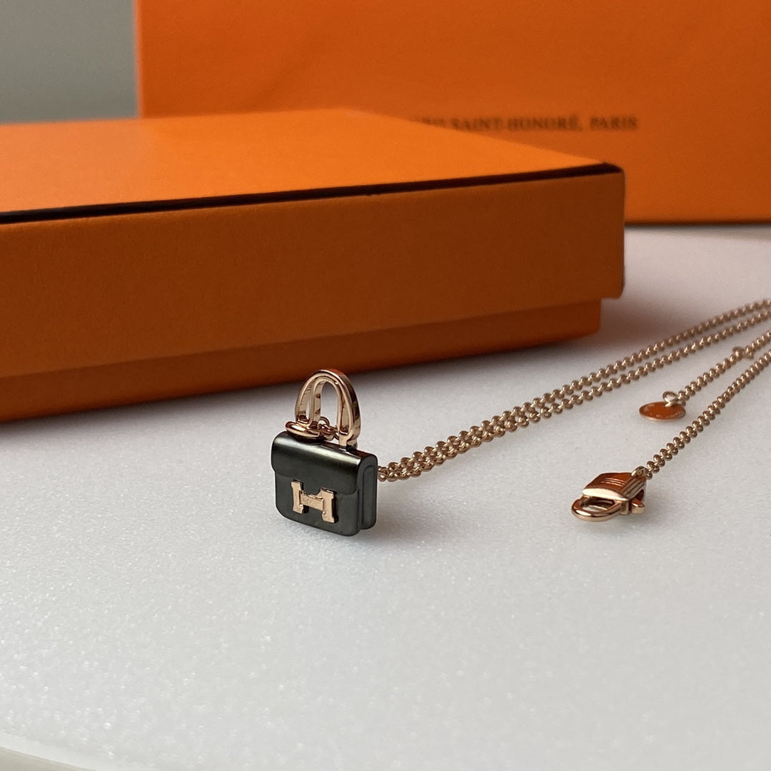 ¡®Dream¡¯CONSTANCE SCHWARZ ANHÄNGER ROSÉGOLD KETTE