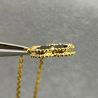 夢CLOVER 15MM ブラックオニキス シングル フラワー ネックレス
