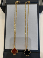 ¡®Dream¡¯CLOVER 25MM NECKLACE GOLD CARNELIAN