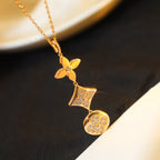 ¡®Dream¡¯STAR AND SUN DIAMOND PINK GOLD NECKLACE