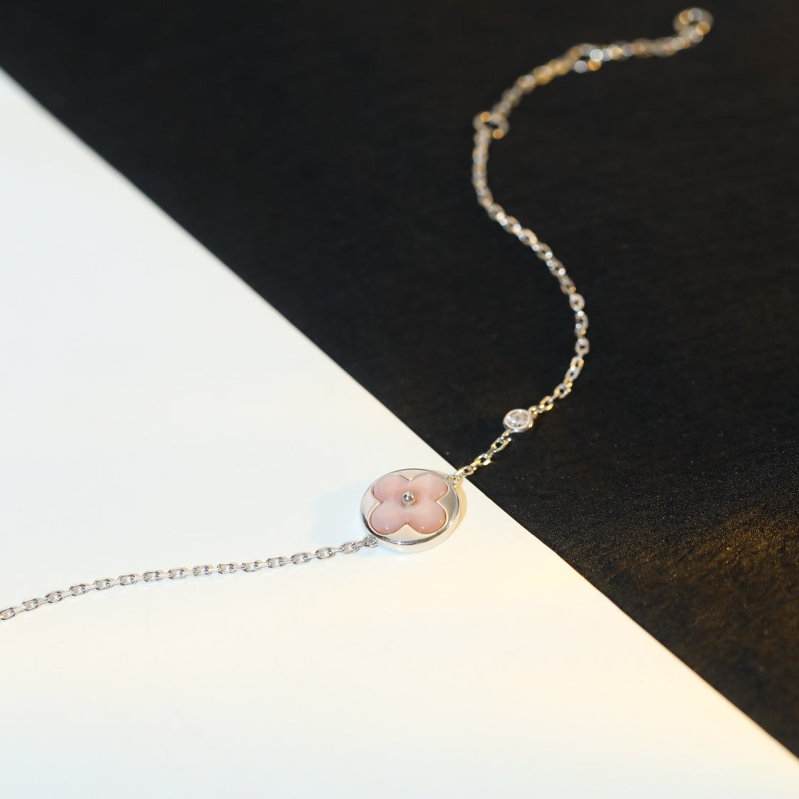 ¡®Dream¡¯ Sonnenmotiv Rosa Perlmutt Silberarmband
