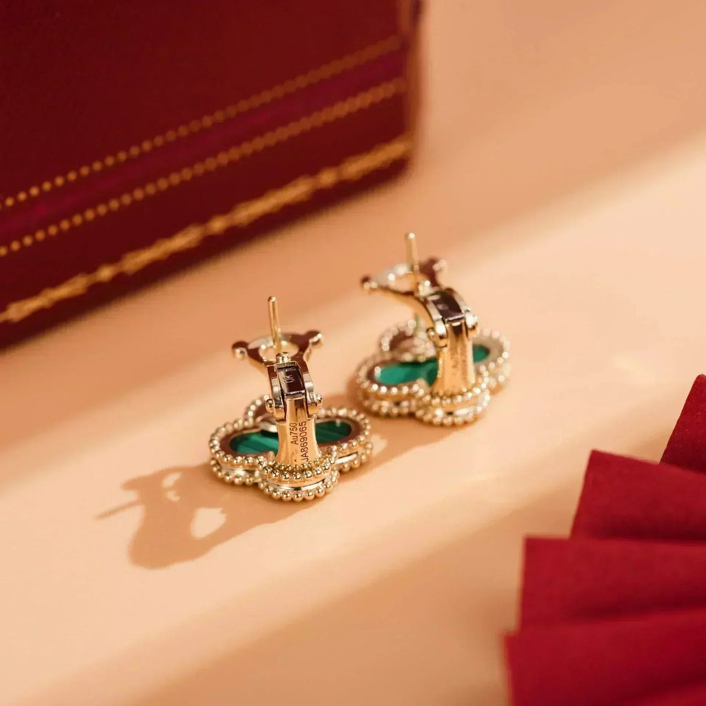¡®Dream¡¯CLOVER MEDIUM 1 MOTIFS MALACHITE  EARRINGS