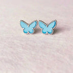 Traum-Schmetterling-Türkis-Ohrringe, Silber