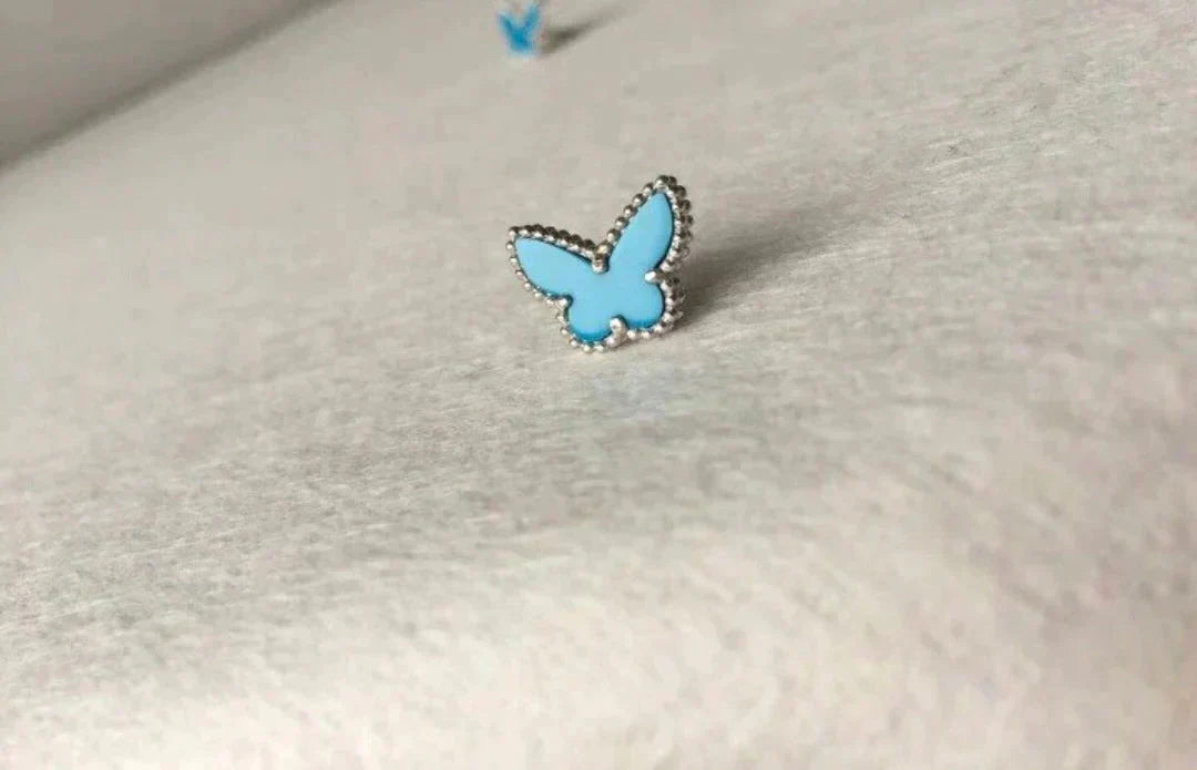 Traum-Schmetterling-Türkis-Ohrringe, Silber
