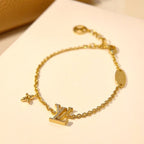 ¡®Dream¡¯LOGO STAR MOTIF GOLD BRACELET