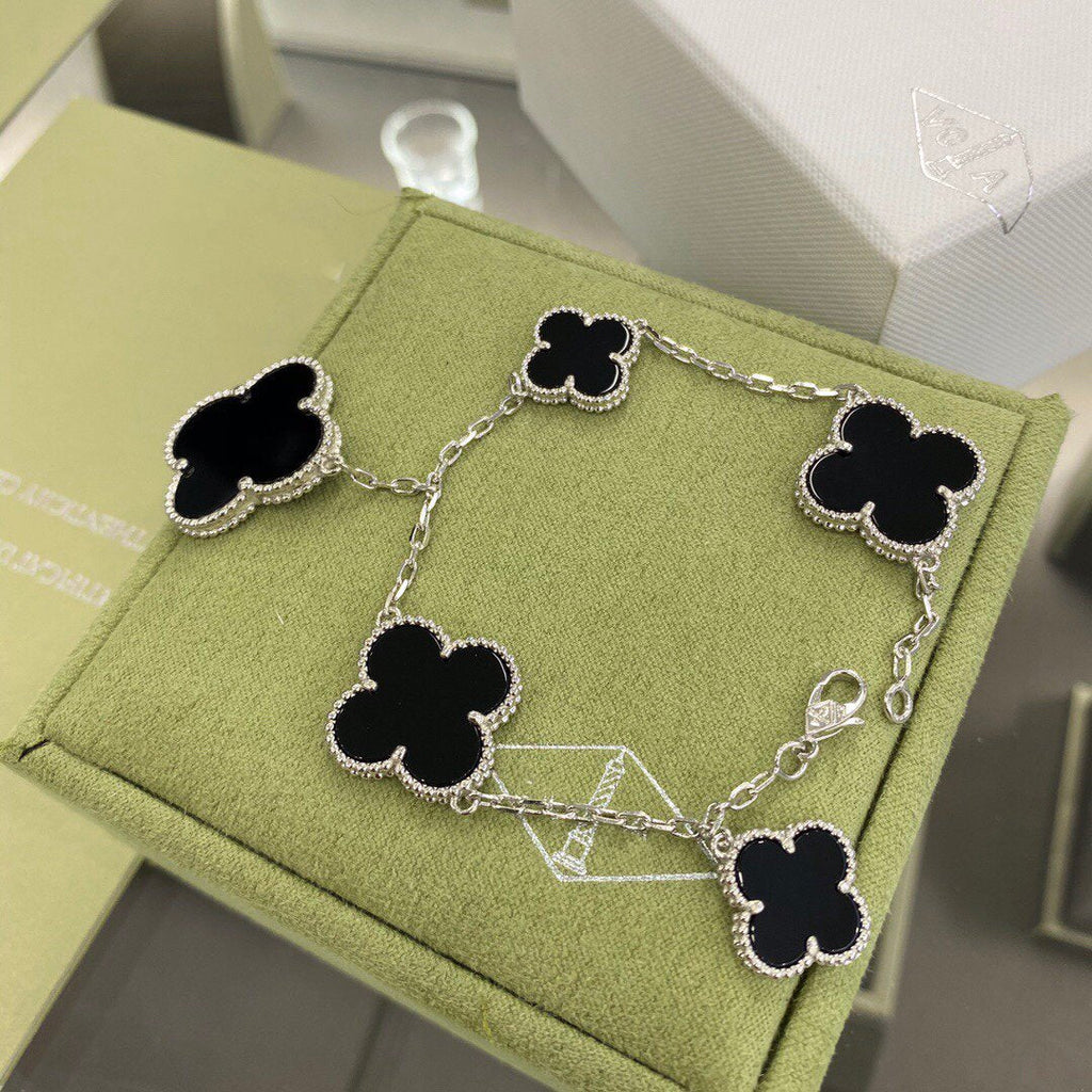 ¡®Dream¡¯CLOVER 5 MOTIVE SILBER ONYX ARMBAND