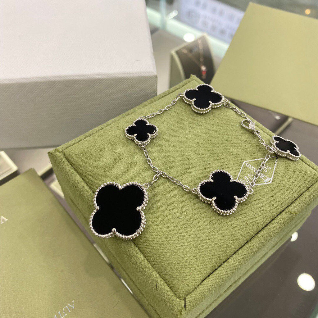 ¡®Dream¡¯CLOVER 5 MOTIVE SILBER ONYX ARMBAND