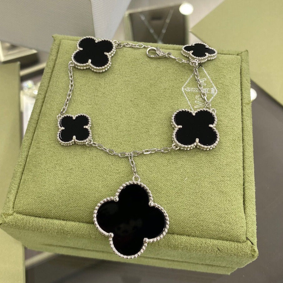 ¡®Dream¡¯CLOVER 5 MOTIVE SILBER ONYX ARMBAND