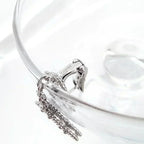 „Dream“ CLOVER 2 MOTIVE DIAMANT ONYX OHRRINGE SILBER
