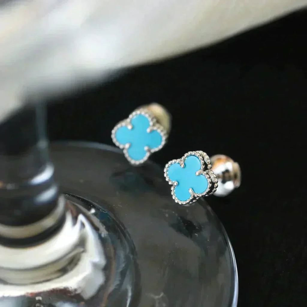 ®Dream¡¯CLOVER MINI 9,5MM ONYX-OHRSTECKER SILBER