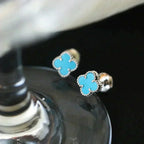 ®Dream¡¯CLOVER MINI 9,5MM ONYX-OHRSTECKER SILBER