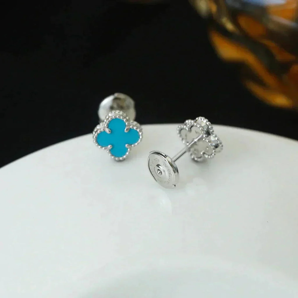 ®Dream¡¯CLOVER MINI 9,5MM ONYX-OHRSTECKER SILBER