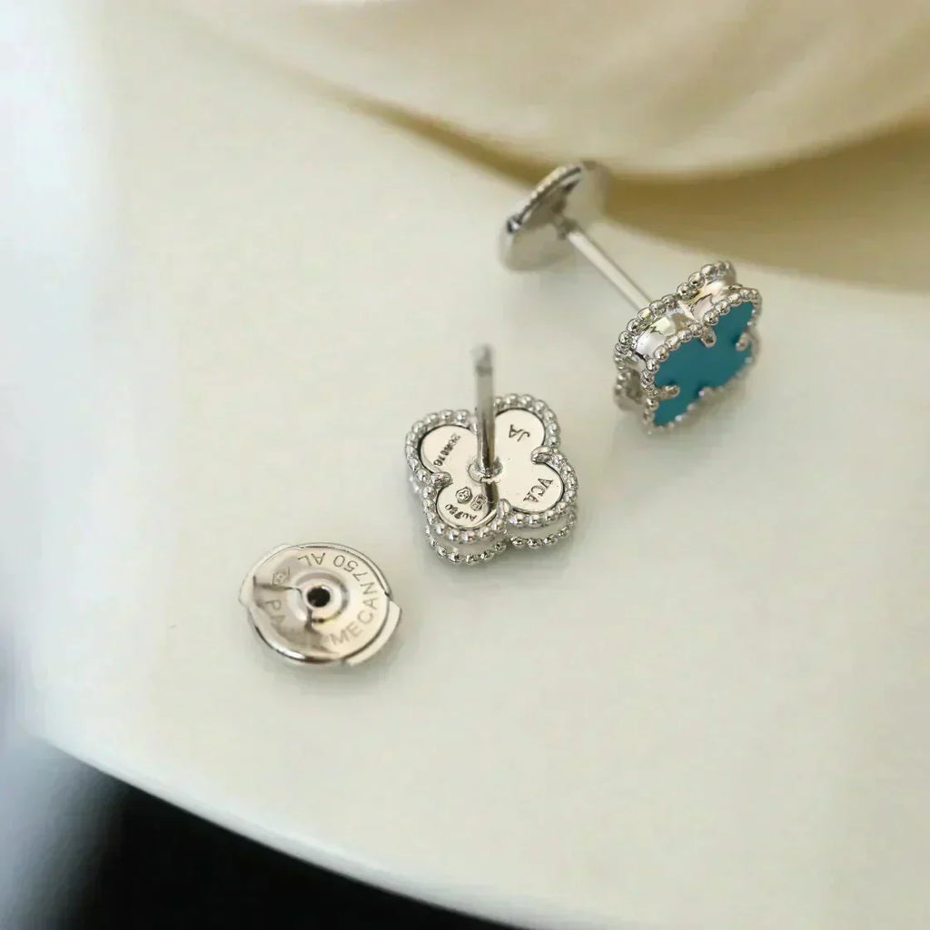 ®Dream¡¯CLOVER MINI 9,5MM ONYX-OHRSTECKER SILBER
