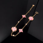 ¡®Dream¡¯STAR AND SUN 4 MOTIF PINK MOP PINK GOLD BRACELET