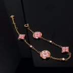 ¡®Dream¡¯STAR AND SUN 4 MOTIF PINK MOP PINK GOLD BRACELET
