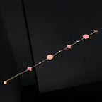 ¡®Dream¡¯STAR AND SUN 4 MOTIF PINK MOP PINK GOLD BRACELET