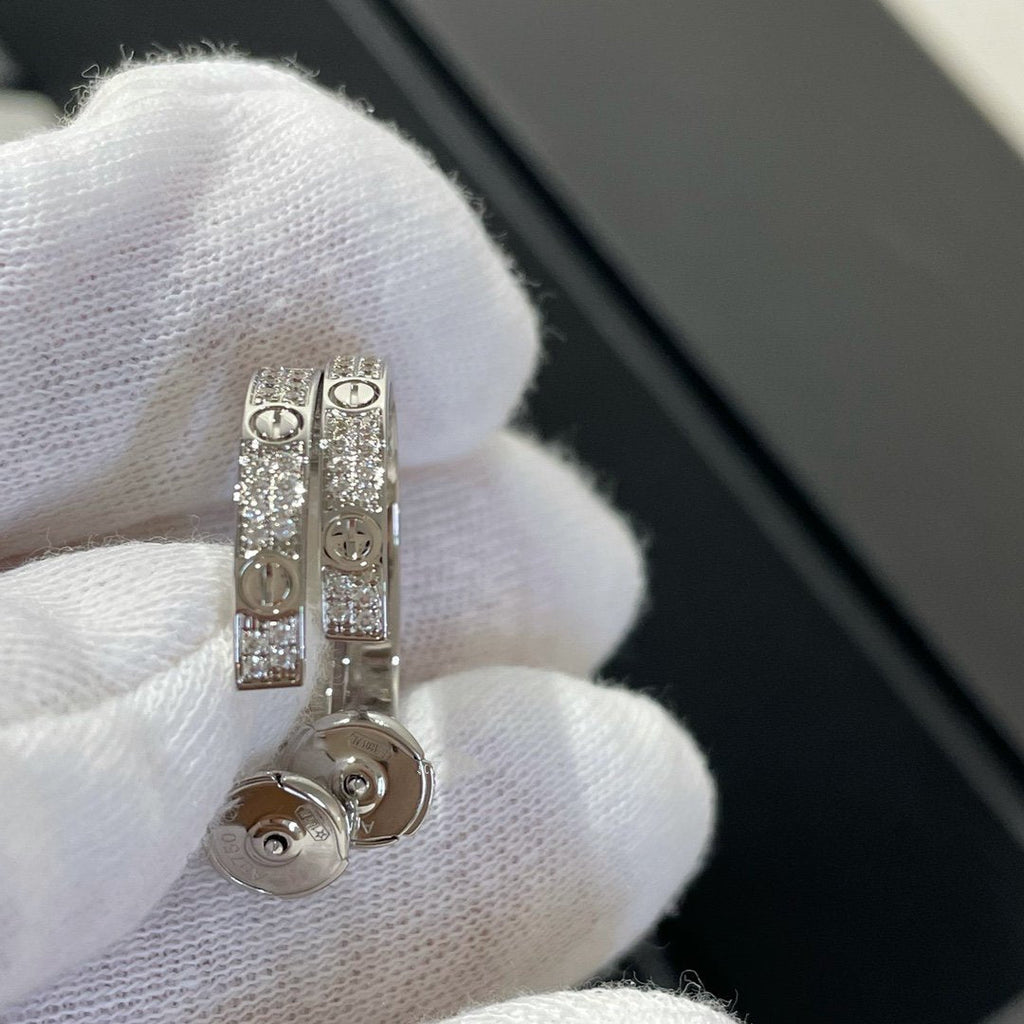 ¡®Dream¡¯LOVE DIAMOND SILVER HOOP EARRINGS