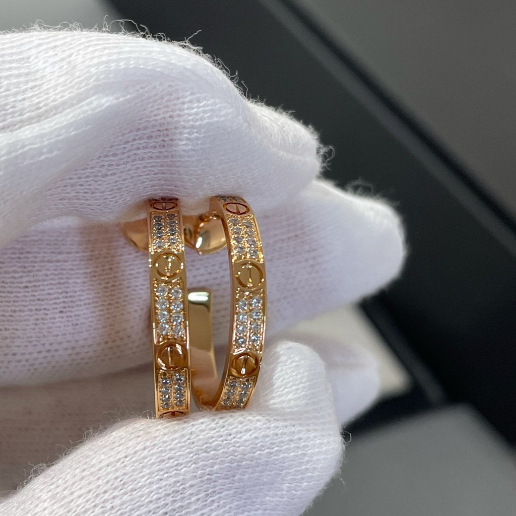 ¡®Dream¡¯LOVE DIAMOND PINK GOLD HOOP EARRINGS