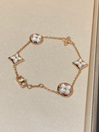 ¡®Dream¡¯STAR AND SUN 5 MOTIF MOP PINK GOLD BRACELET