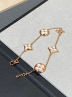 ¡®Dream¡¯STAR AND SUN 5 MOTIF MOP PINK GOLD BRACELET