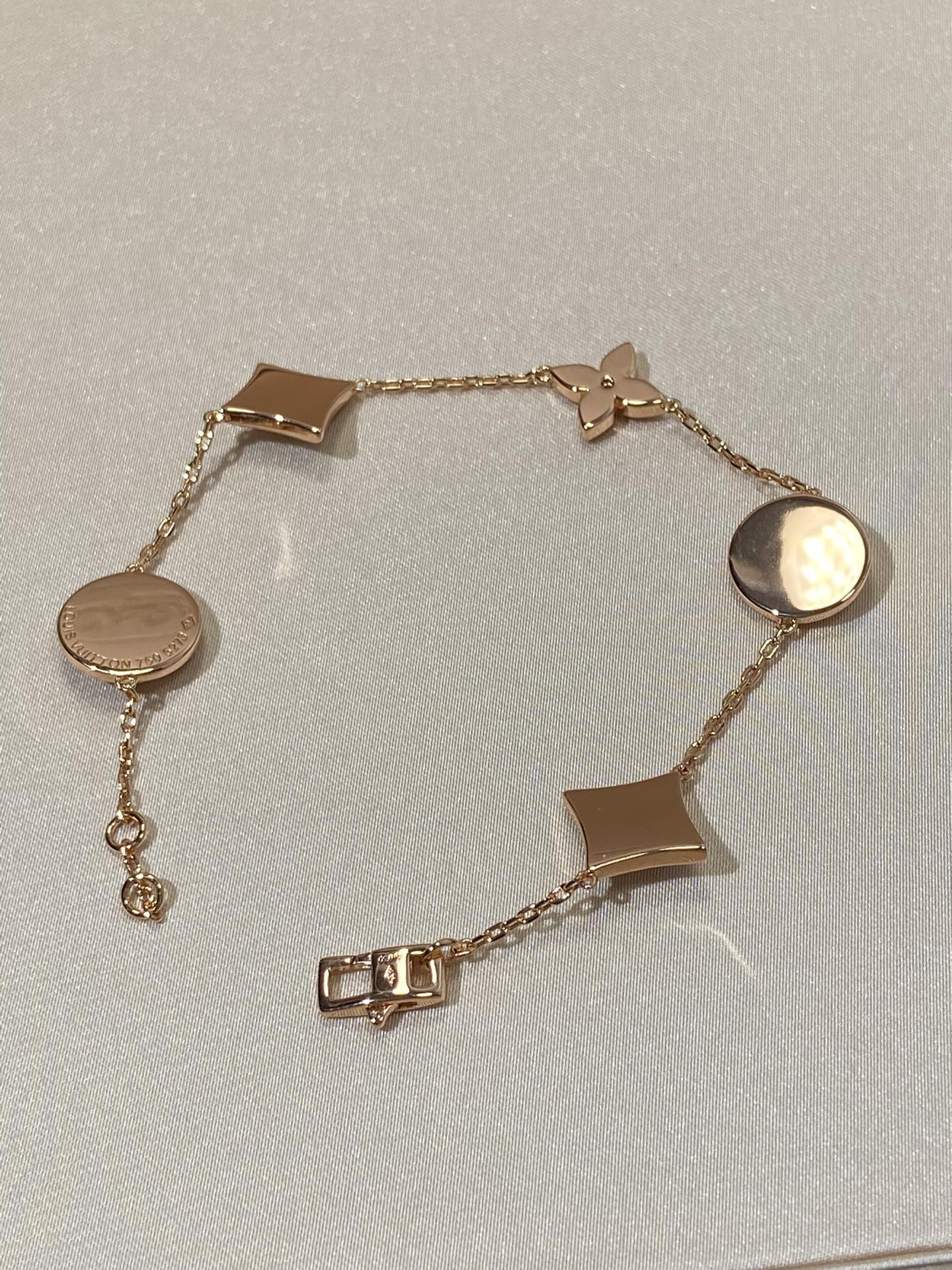 ¡®Dream¡¯STAR AND SUN 5 MOTIF MOP PINK GOLD BRACELET