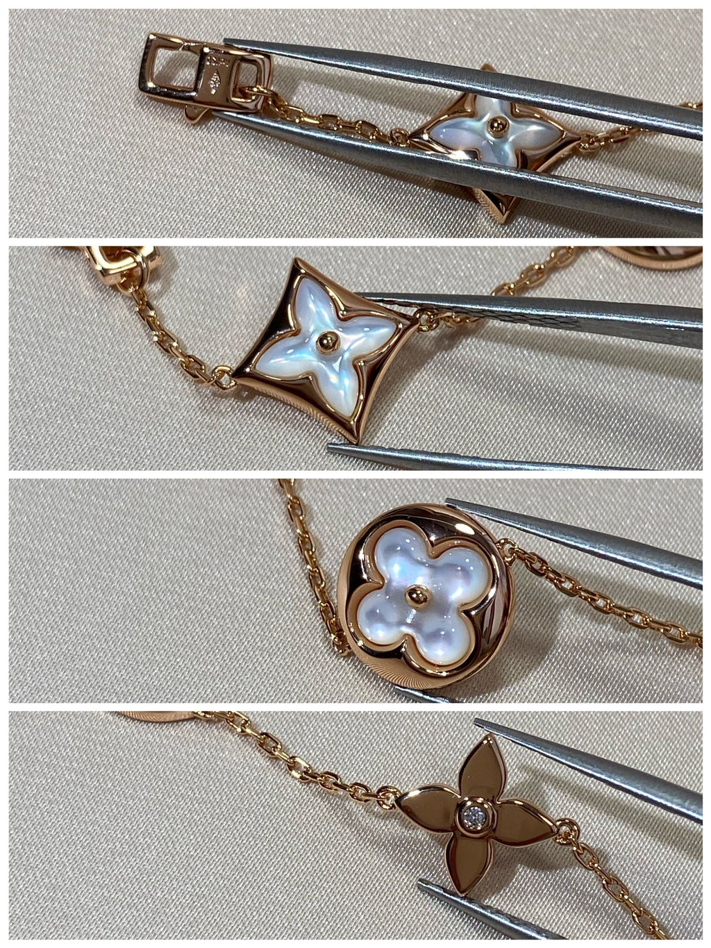 ¡®Dream¡¯STAR AND SUN 5 MOTIF MOP PINK GOLD BRACELET